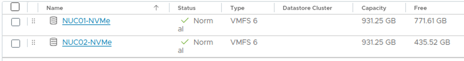 VMFS Datastores